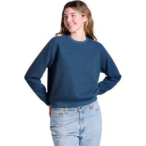 Toad&Co Bitterroot LS Pullover Midnight Blue Waffle Knit Sweater  Large NWT